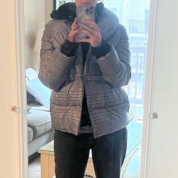 Gorgeous NWT Jason Wu plaid houndstooth puffer coat size Medium - Picture 2 of 7